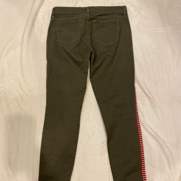 J. Crew Olive Green Pants with Red Detailing - Picture 3 of 3